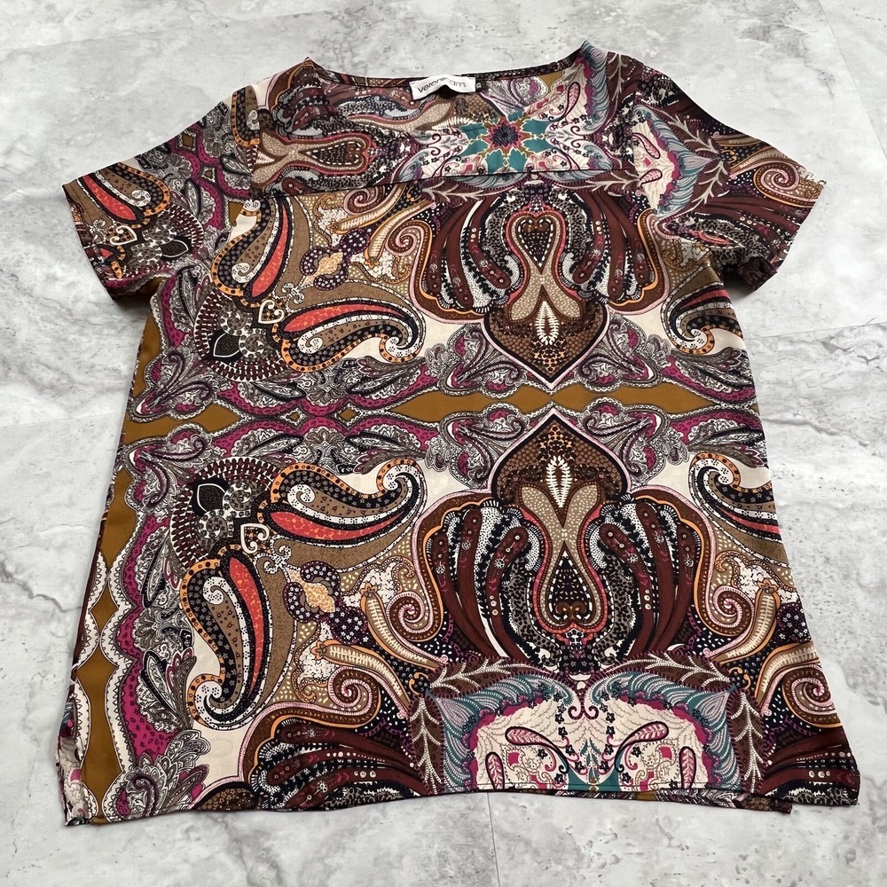 Veronica M Short Sleeve Paisley Flowy Summer Top Size‎ Xsmall XS